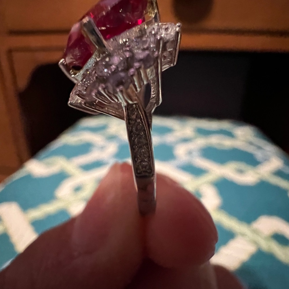 Sterling Silver Lab Created Ruby Ring - image 4
